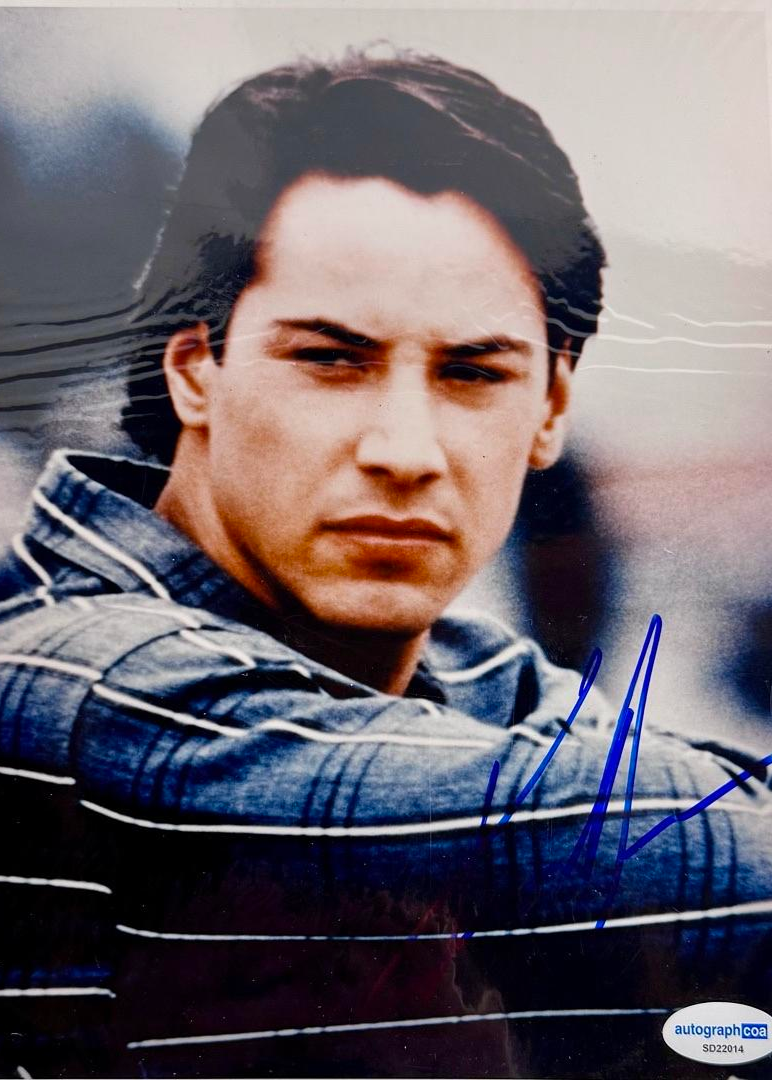 Keanu Reeves "Point Break" signed 8x10 - ACOA COA